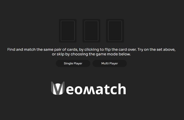 Screenshot of Meomatch web application